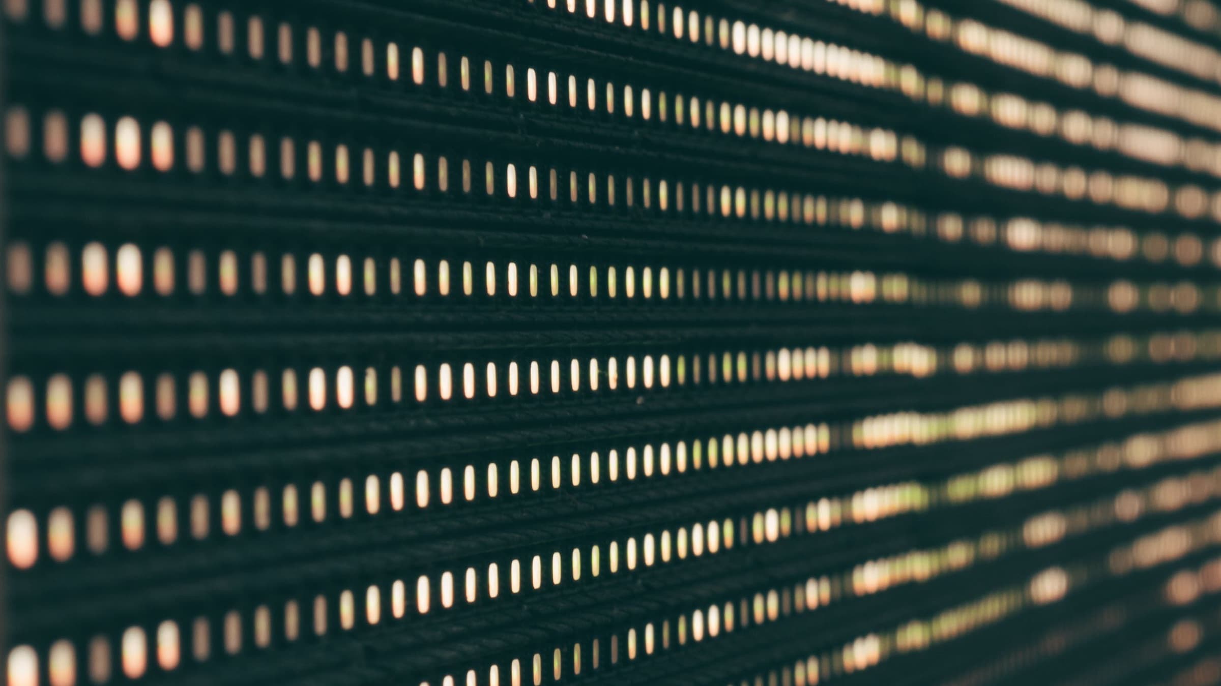 Close-up of a glowing LED panel