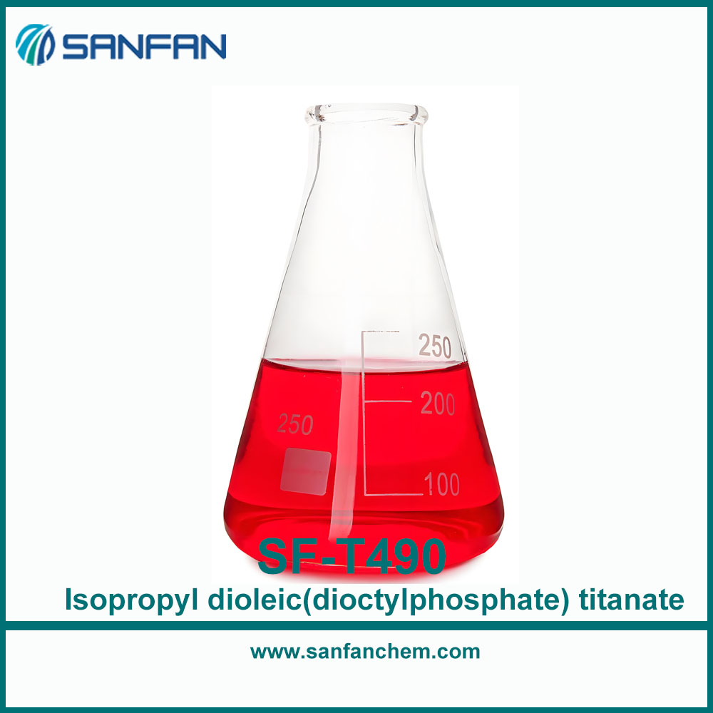 SF-T490 Isopropyl dioleic(dioctylphosphate) titanate Titanate coupling agent CAS No.: 61417-49-0 china